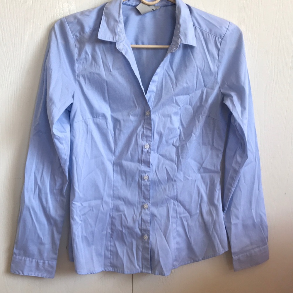 Blue Button Down Collared Shirt - image 1